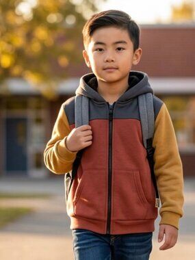 Maximus Rex Hoodie boys size 3T color block full zip sherpa‎ lined sweatshirt
